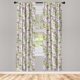 thumbnail image 3 of Ambesonne Mauve Curtains, Botanic Spring Plants, Pair of 28"x95", Lilac Green, 3 of 5