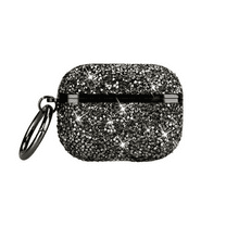 Entronix Diamond Case Skin for Airpods 4th Gen, Shockproof Bling Cover with Clip Hook, Gray