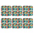 thumbnail image 2 of Honeii Colorful Hawaii Palms Print Leather Coaster Set of 6, Ideal for Safeguarding Your Furniture from Drinks Spills and Effortless Cleanup,Square, 2 of 6