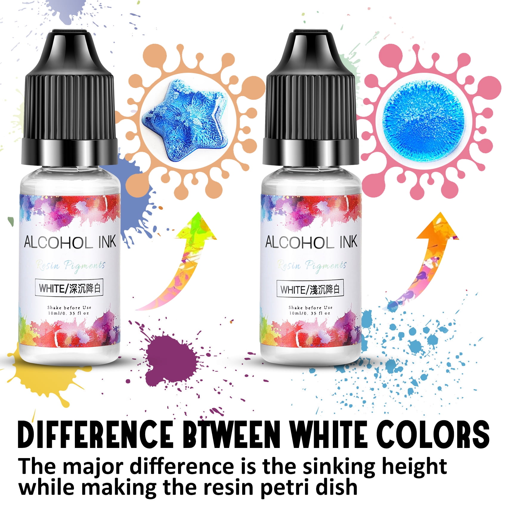 White Alcohol Ink - 4.2-oz Bottle - Vibrant Highly Concentrated Pigment Dye  Paint for Epoxy Resin Art Painting & Crafts