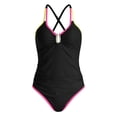 thumbnail image 4 of Duqingm Womens One Piece Swimsuits Women's One Piece Swimsuit Ruched Tummy Control Bathing Suits Vintage Retro Push Up Swimwear Black,2XL, 4 of 7