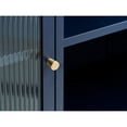 thumbnail image 2 of 3-Door Contemporary Glass & Metal Sideboard in Blue, 2 of 5