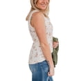 thumbnail image 3 of Frontwalk Casual Henley Rib Tank Tops Vest Women Camouflage Print Zipper Tank Top Summer Slim Basic Sleeveless T-shirt, 3 of 4