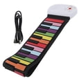 thumbnail image 1 of Roll Up Piano 49 Keys Kids Flexible Rainbow Keyboard Portable Folding Musical Instrument EP‑17, 1 of 4