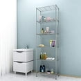 thumbnail image 4 of Himimi 6-Tier Wire Shelving Unit, Free Standing Shelf, Metal Storage Shelves, Heavy Duty Organizer Rack for Garage, Kitchen, Living Room, Bathroom, 21.26L x 11.42W x 62.99H, Silver, 4 of 5