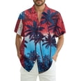 thumbnail image 2 of Youpwaven Men's USA 250th Anniversary Hawaiian Shirt, Patriotic American Flag & Palm Tree Graphic Short Sleeve Button Down, Summer Independence Day Tropical Top M-3XL, 2 of 6