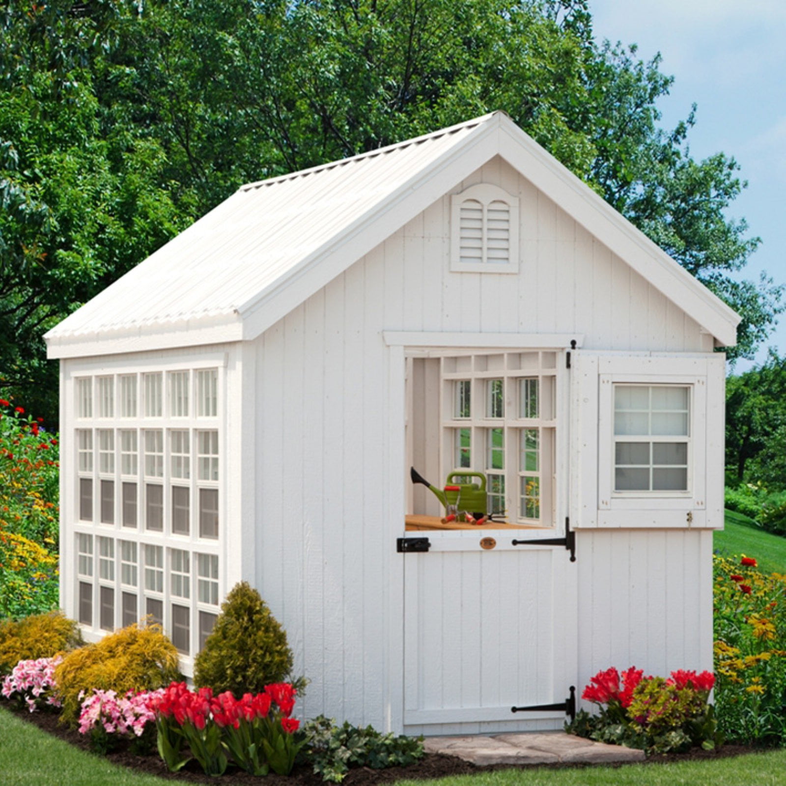 Little Cottage 8 x 12 ft. Colonial Gable Greenhouse with Optional Floor Kit by Little Cottage Co