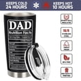 thumbnail image 3 of Dad Gifts for Christmas Cool Gifts for Dad from Daughter Son Kids - Best Dad Ever Gifts, Fathers Day Tumbler, Dad Birthday Gift, 20 OZ Stainless Steel Dad Nutrition Facts Coffee Tumbler Cup, 3 of 6