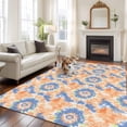 thumbnail image 2 of 8'x10' Area Rugs, Orange Blue Indoor Outdoor Area Rug for Living Room Bedroom, Modern Tie Dyeing Contemporary Abstract Art Washable Bathroom Rugs Kitchen Floor Carpet Mats Home Decor Aesthetic, 2 of 8