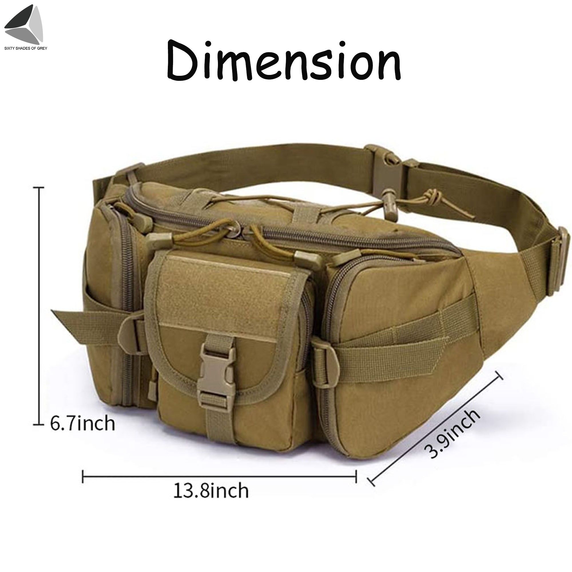 PULLIMORE Fanny Pack Waist Bag Pack Utility Hip Pack Bag with Adjustable Strap Waterproof for Outdoors Fishing Cycling Camping Hiking Traveling Hunting (Camouflage) - image 4 of 9