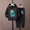 thumbnail image 2 of Toddler Baby Boy Fall Winter Outfit Contrast Color Long Sleeve Sweatshirts Stretch Jogger Pants Newborn Clothes Set 4-5 Years, 2 of 4