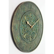 Infinity Instruments Blanc Fleur Aged Bronze Outdoor 15-inch Analog Wall Clock