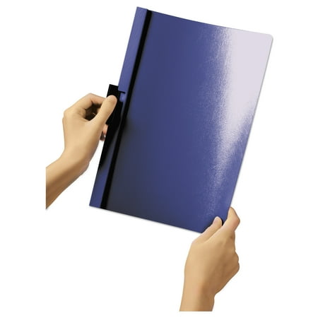 Durable 220307 DuraClip Report Cover w/Clip, Letter, Holds 30 Pages, Clear/Dark Blue