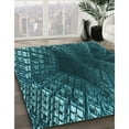 thumbnail image 3 of Ahgly Company Machine Washable Indoor Rectangle Transitional Deep Teal Green Area Rugs, 3' x 5', 3 of 7