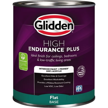 Glidden HEP Tintable Base, Flat Interior Paint with Primer, 1 Quart