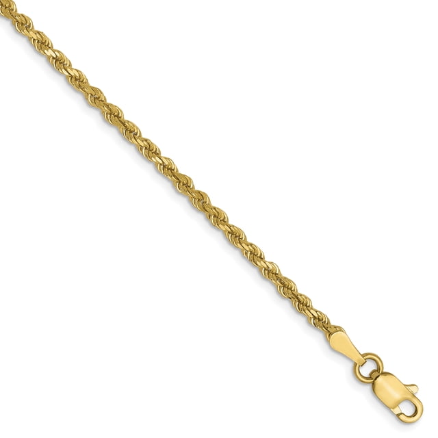Leslie's 10K 2.25mm Diamond-Cut Rope Chain (Weight: 2.8 Grams, Length: 8 Inches)