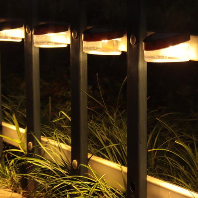 6 Solar Powered Deck Fence Wall Patio Outdoor Path Dusk to Dawn Lights Lámparas LED Luz Black_Warm Sharpla luz de cubierta al aire libre