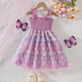 thumbnail image 2 of KPOPLK Girls Spaghetti Strap Dress Toddler Summer Dresses for 12M-6 Years Kids Beach Casual Sundresses with Pockets(5 Years,Purple), 2 of 6