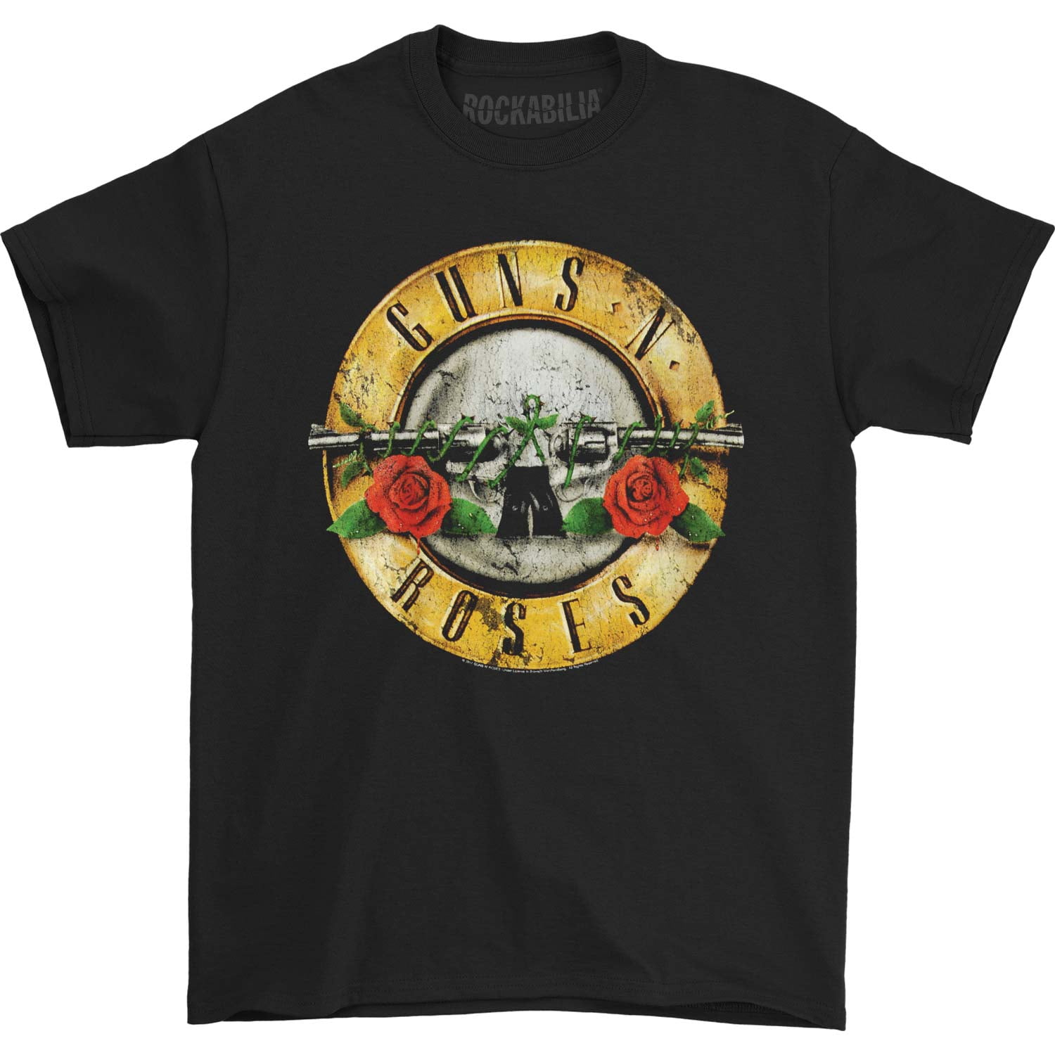 Guns N' Roses Guns N Roses Men's Distressed Bullet Tshirt Small Black