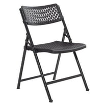 NPS AirFlex Series 32" Modern Metal Folding Chair in Black (Set of 4)
