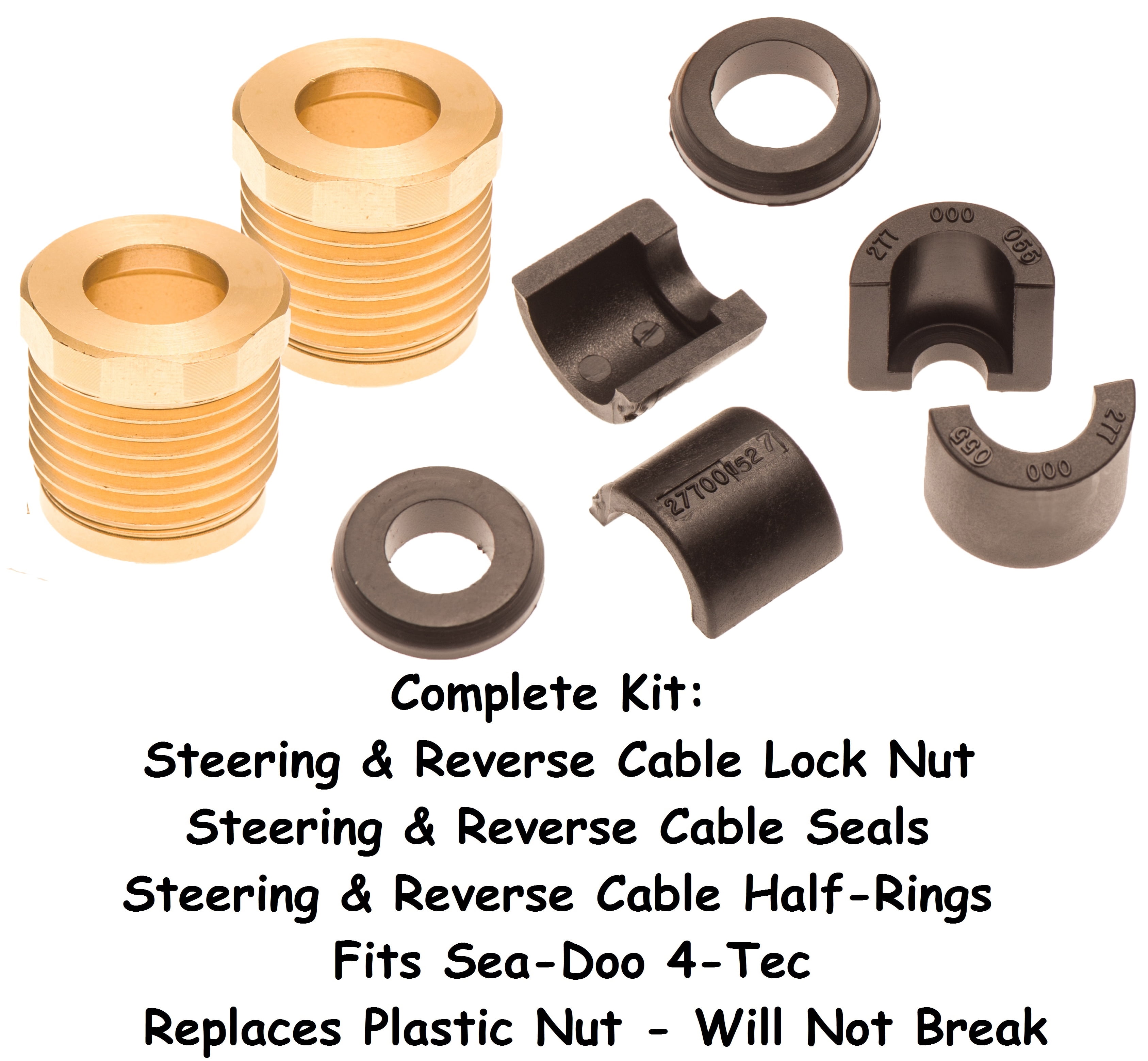 Sea Doo Steering Reverse Cable Lock Nut Seal & Half Ring Kit 4Tec 0210