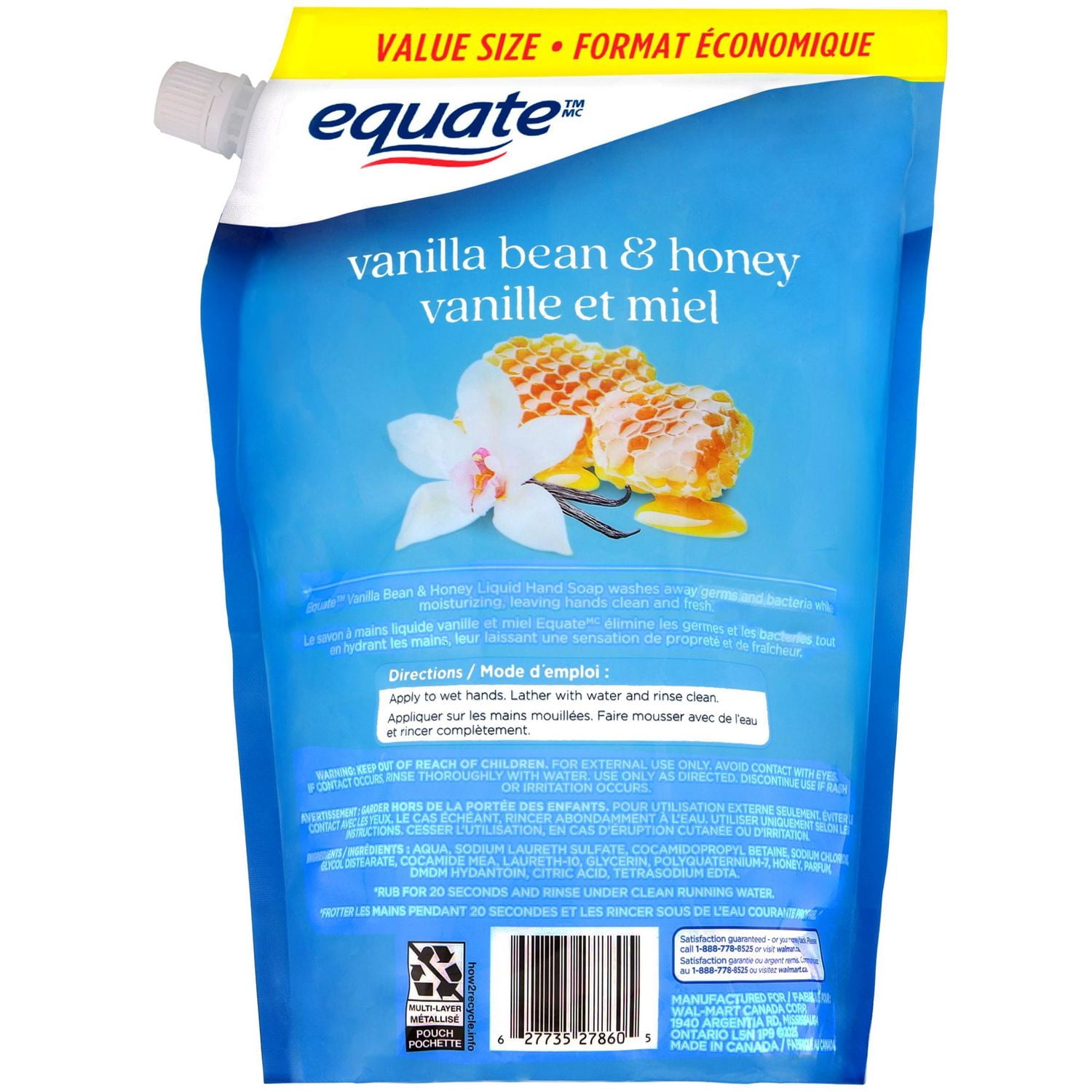 Equate Vanilla Bean and Honey Fields Liquid Hand Soap