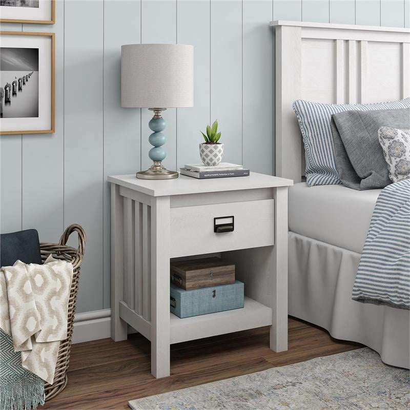 Ameriwood Home Adams Nightstand in Ivory Oak - Walmart.com ...