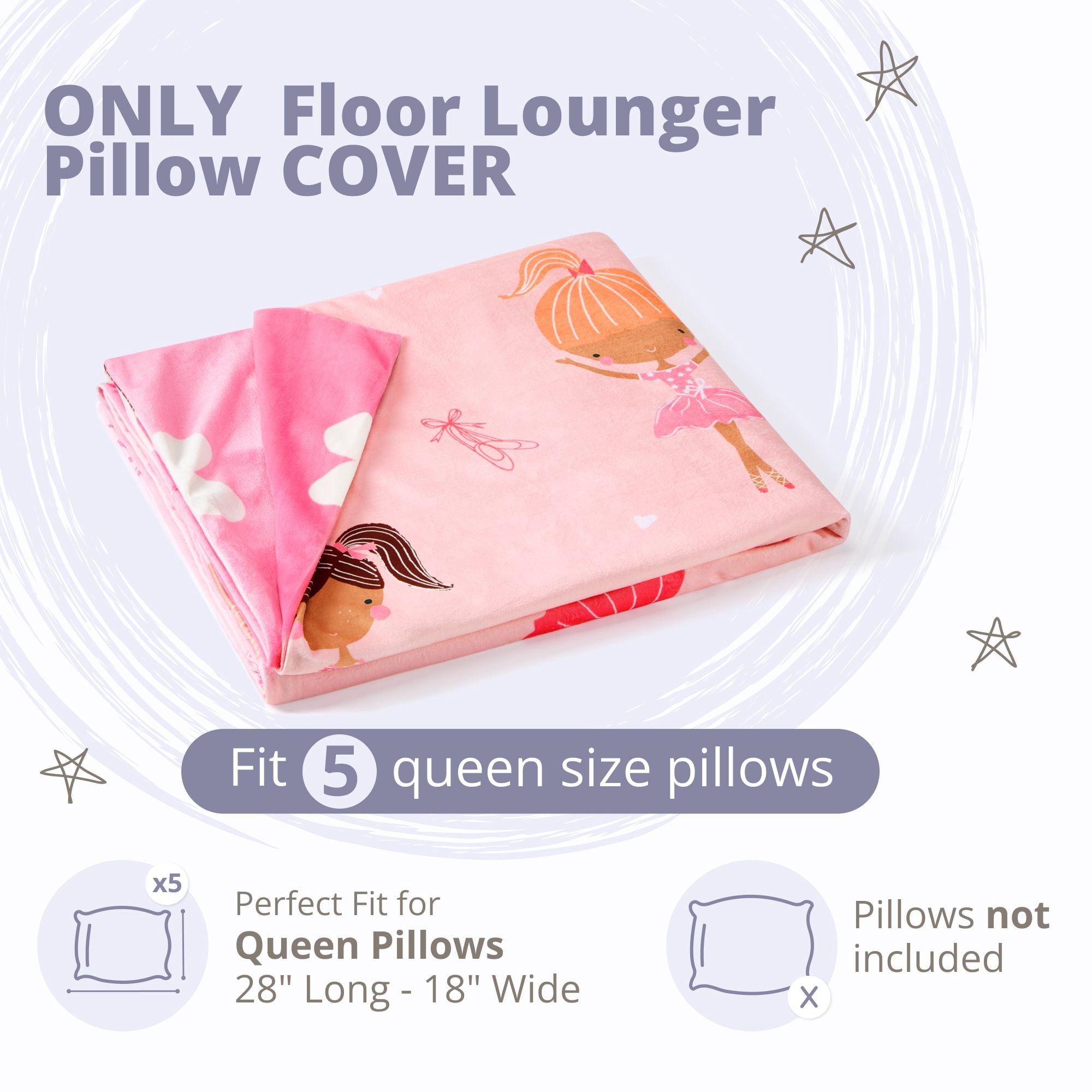 Butterfly Craze Hot Pink Polka Dot Floor Pillow Bed Lounger Cover for Kids