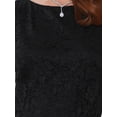 thumbnail image 5 of INSPIRE CHIC Women's Lace Dress Boat Neck Cap Sleeve Cutout Back Midi Dress Black S, 5 of 6