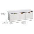 thumbnail image 5 of KidKraft Nantucket Wood Storage Bench with Three Bins, White, 5 of 5