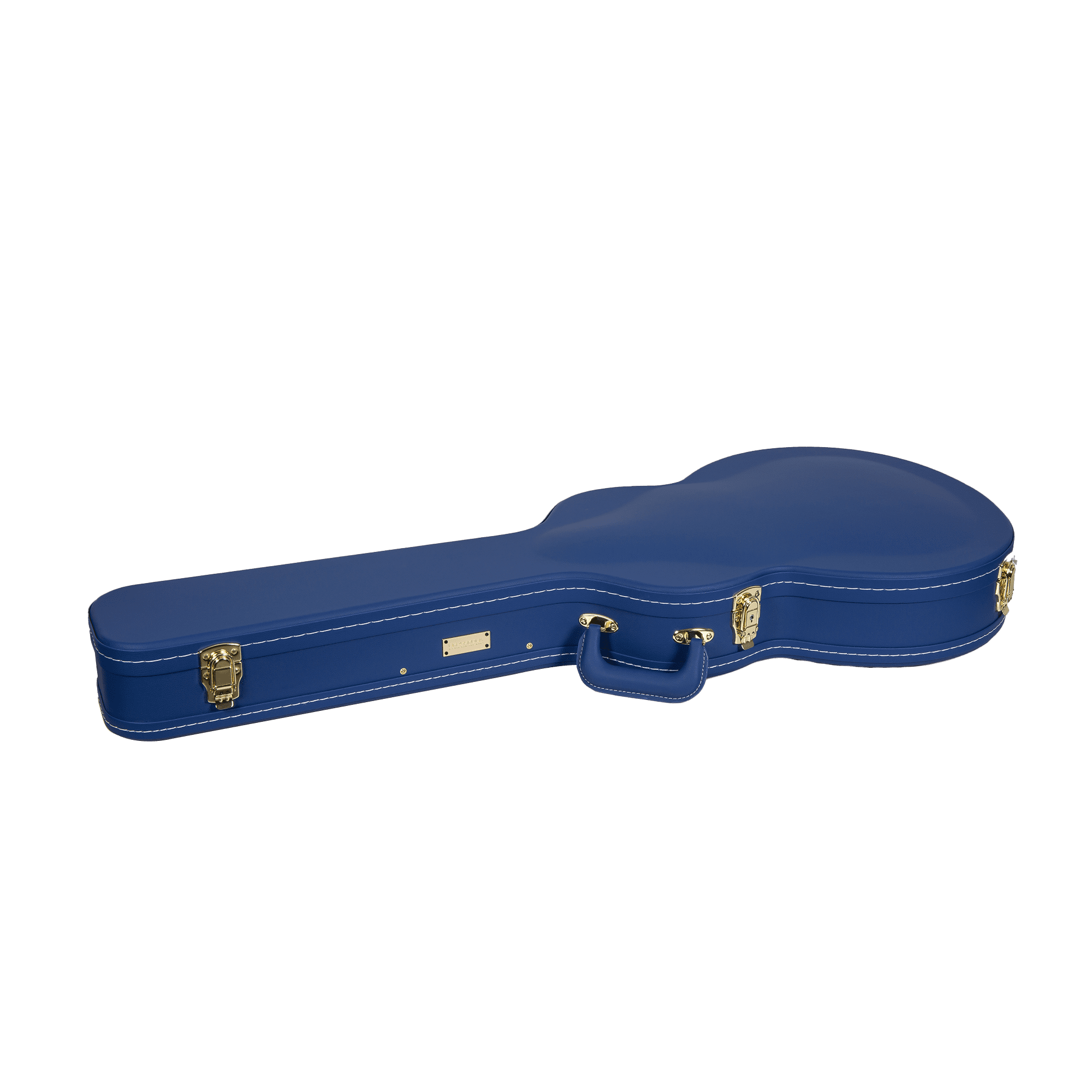 Crossrock Wooden Guitar Case -Fits 335 Style 6 Strings Semi-Hollow Electric Guitars -Vintage Hardware, Sponge Lining, Metal Feet, Storage Space-Vibrant Blue