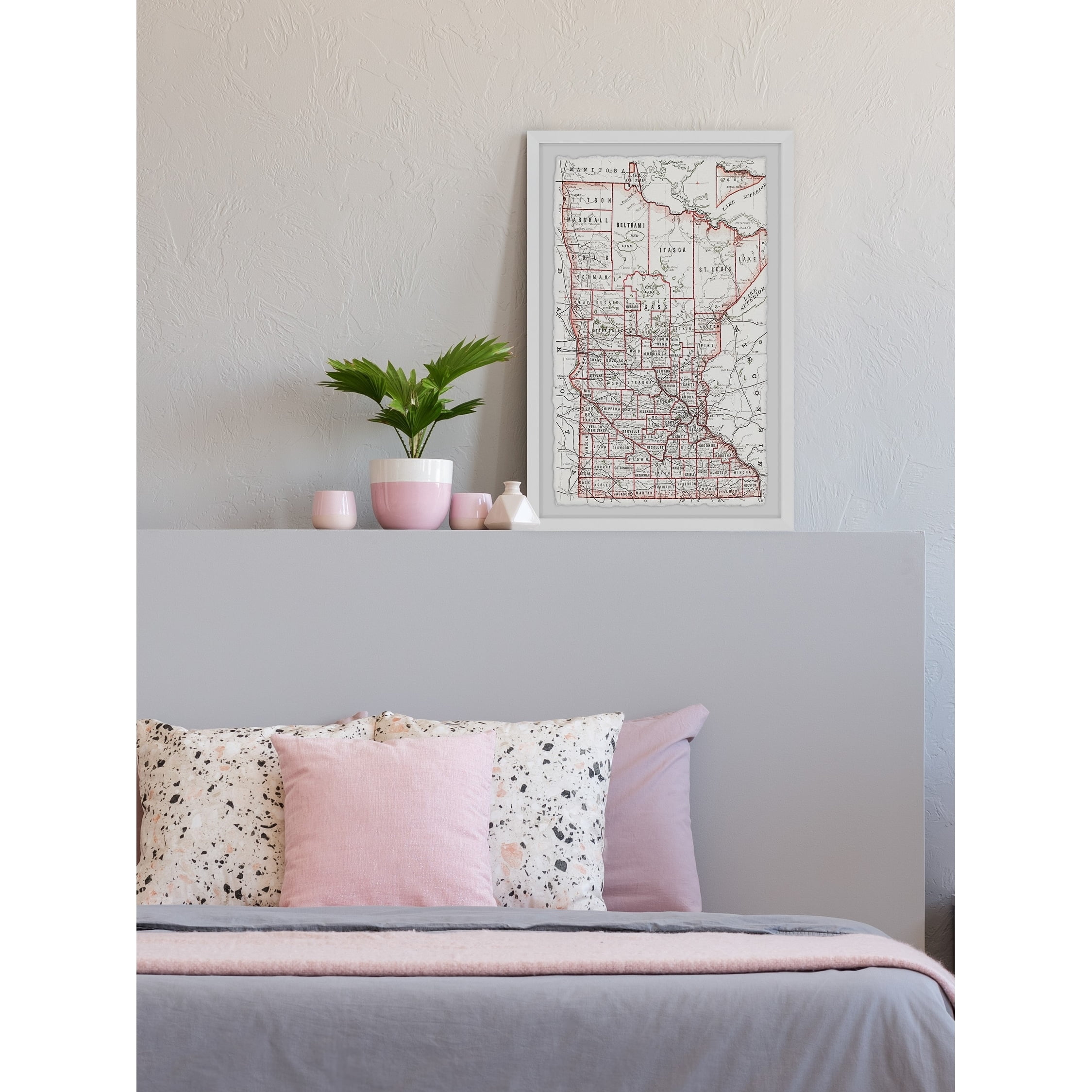 Marmont Hill Red City Outline Framed Wall Art
