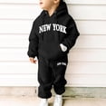 thumbnail image 2 of Toddler Baby Girls Fall Outfit Sweatshirt Kids Boys Kids Letter Hooded Tracksuit Unisex Hoodie Sweatpants Set Casual 2 Piece Outfits Size 3-4T, 2 of 5