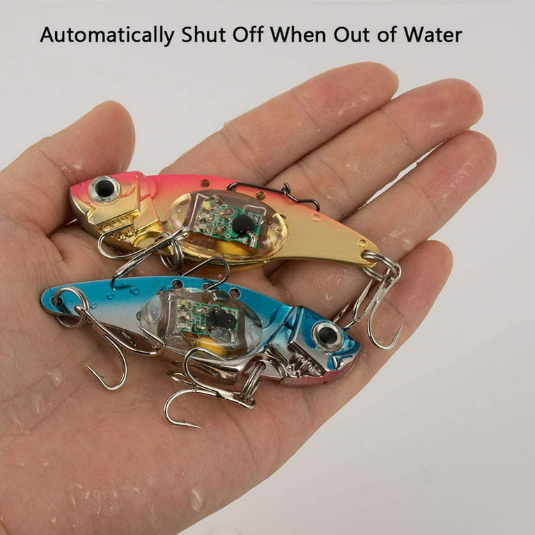 SPRING PARK 8cm Metal Electronic Vibration Blade Swimbait Freshwater  Saltwater Fishing Tackle Lures and Baits with LED Light 