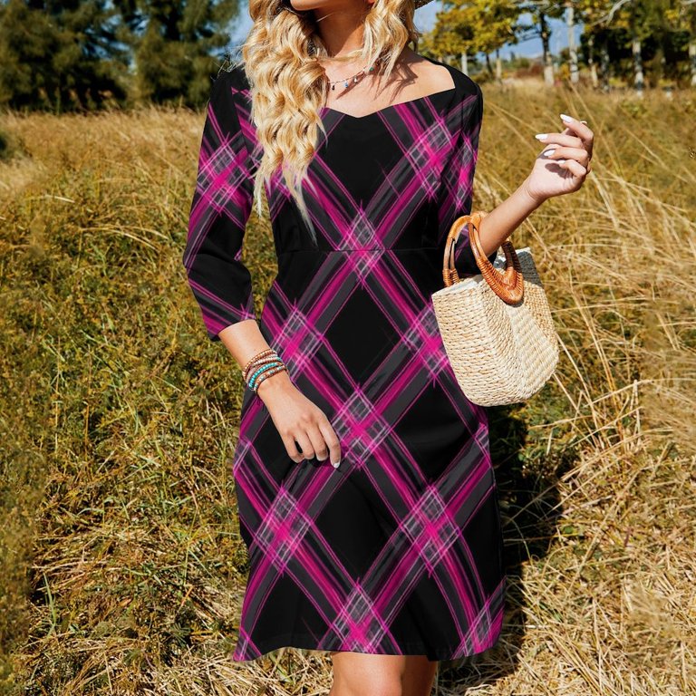 Pink And Black Plaid Pattern(2)-1 Dress Summer Dresses Woman Street Style  Big Size Casual Dress - Walmart.com