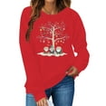 thumbnail image 2 of qelini Crewneck Sweatshirt Womens Graphic Xmas Tree Print Pullover Christmas Long Sleeve Tops Trendy Holiday Clothes, 2 of 5