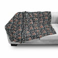 thumbnail image 2 of Floral Soft Flannel Fleece Blanket, Composition of Repeating Roses and Tiny Flowers Spring Season Layout, Cozy Plush for Indoor and Outdoor Use, 70" x 90", Dark Indigo and Multicolor, by Ambesonne, 2 of 5