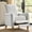 Blue, variant on Farmhouse Push-Back Recliner with Rolled Armrests Solid Wood for Rustic Home Living Room Lounge Chair Grey Thin Stripes