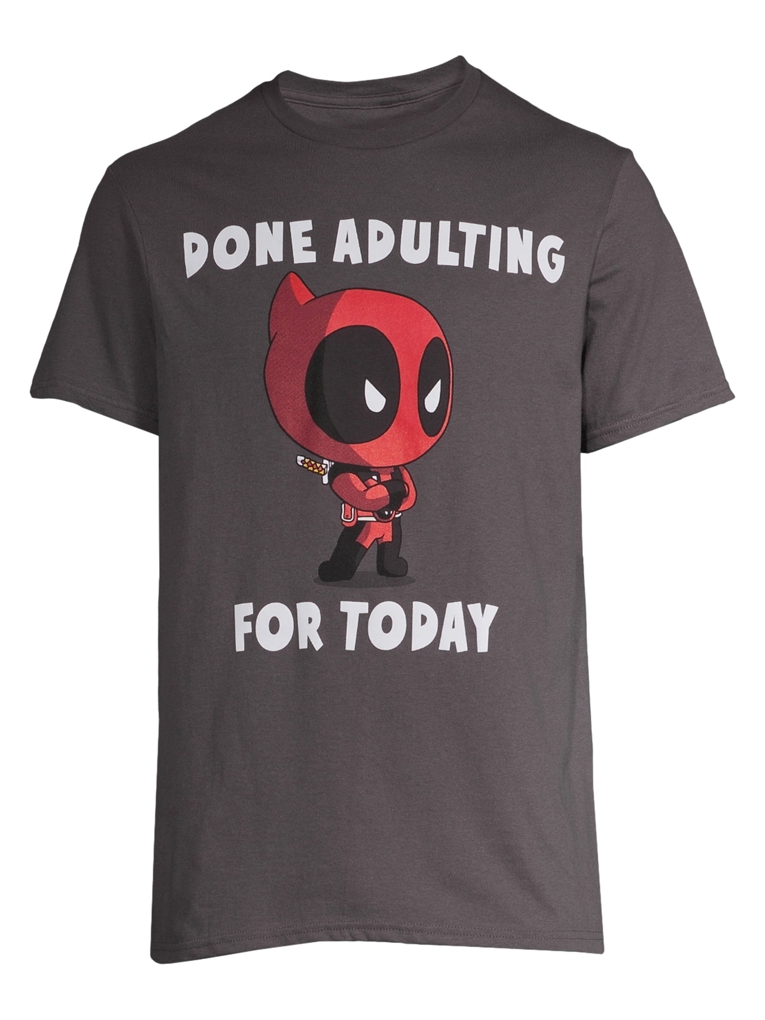 Marvel Deadpool Men's & Big Men's Graphic Tee Shirt Done Adulting, Sizes  S-3X, Marvel Mens Tshirts