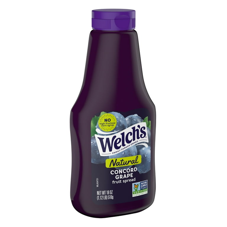 Welch's Natural Concord Grape Spread 18 oz Squeeze Bottle No