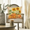 thumbnail image 4 of Fall Sunflower Pumpkin Pillow Cover Set of 2 20x20 Inch Autumn Flower Floral Harvest Seasonal Decorative Sofa Couch Cushion Case for Porch Patio Outdoor Indoor Home Decor, 4 of 6