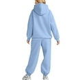 thumbnail image 3 of CILENON Clearance Sweatsuits for Women Set 2 Piece Outfits Long Sleeve Hoodie Oversized Sweatshirt Jogger Pants Casual Tracksuit Sets with Pockets (Sky Blue,XXXL), 3 of 5