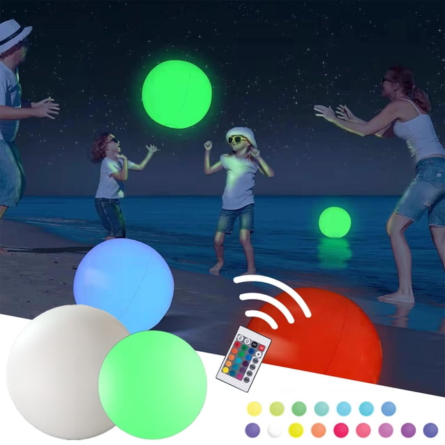 Floating Pool Lights Inflatable LED Globe, 16 Color Changing IP68 Waterproof Pool Ball Lamp for Swimming Pool, Garden, Backyard and Party Decor