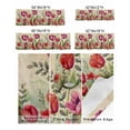 thumbnail image 2 of Curtain Valance for Windows Country Tulip Flowers Red Purple Kitchen Valances Rod Pocket Short Curtains,Pastoral Botanical Retro Linen Window Treatment Panel for Living Room Bathroom Bedroom 42x12in, 2 of 8