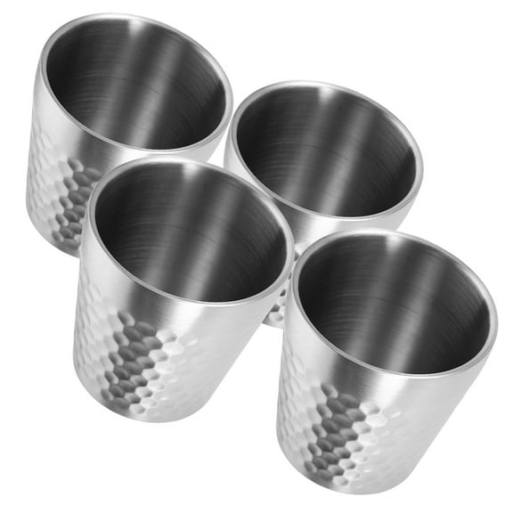 OHOIOLLA General Users Stainless Steel Mugs Flat Bottom 4Pcs 3In