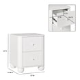 thumbnail image 5 of Modern Wood Kids 2 Drawer Nightstand with Round Feet - White, 5 of 9
