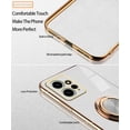 thumbnail image 2 of Compatible with Xiaomi Redmi Note 12 4G Case for Women Men Cute Redmi Note 12 4G Phone Case Shockproof with Luxury Plating Gold Edge Kickstand Protective Cases Cover (White), 2 of 14