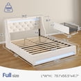 thumbnail image 2 of Greenstell Smart Charging Storage Bed Frame - 900lbs Capacity Noise-Free, Full, Off White, 2 of 7
