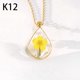 thumbnail image 1 of Birth Flower Necklace, Teardrop Flower Necklace - Pressed Flower Necklace, Birth Month Flower Necklace, Handmade Resin Necklaces, 1 of 5