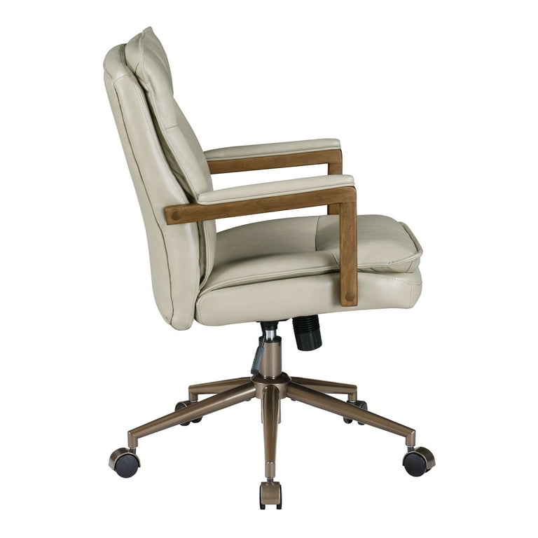 Woodlands Office Chair in Taupe Faux Leather - Walmart.com